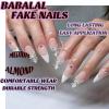 imageBABALAL Brown Press on Nails Medium Almond Fake Nails Fall Glue ons Nails with Design Autumn Acrylic Nails 24Pcs Stiletto False NailsANE21