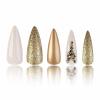imageBABALAL Brown Press on Nails Medium Almond Fake Nails Fall Glue ons Nails with Design Autumn Acrylic Nails 24Pcs Stiletto False NailsANa110