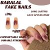 imageBABALAL Coffin Press on Nails Long Fake Nails Glossy Blue Glue on Nails Butterfly Ballerina Acrylic Nails 24Pcs Rhinestones Manicure Thanksgiving Stick on Nails for Women and GirlsNP410purple