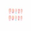 imageBABALAL Coffin Press on Nails Long Fake Nails Glossy Blue Glue on Nails Butterfly Ballerina Acrylic Nails 24Pcs Rhinestones Manicure Thanksgiving Stick on Nails for Women and GirlsNP409pink