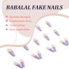 imageBABALAL Coffin Press on Nails Long Fake Nails Glossy Blue Glue on Nails Butterfly Ballerina Acrylic Nails 24Pcs Rhinestones Manicure Thanksgiving Stick on Nails for Women and GirlsNP403purple