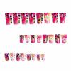imageBABALAL Duck Nails Press ons Pink French Tips Press on Nails False Nails with Rhinestone Cherry Flower Designs Glossy Luxury Duck Nail Tips 24pcs Gel Acrylic Manicure False Nails KitFNDU309cheetah