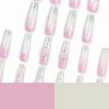 imageBABALAL Duck Nails Press ons Pink French Tips Press on Nails False Nails with Rhinestone Cherry Flower Designs Glossy Luxury Duck Nail Tips 24pcs Gel Acrylic Manicure False Nails KitFNDU311