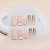 imageBABALAL Duck Nails Press ons Pink French Tips Press on Nails False Nails with Rhinestone Cherry Flower Designs Glossy Luxury Duck Nail Tips 24pcs Gel Acrylic Manicure False Nails KitFNDU319