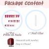 imageBABALAL Duck Nails Press ons Pink French Tips Press on Nails False Nails with Rhinestone Cherry Flower Designs Glossy Luxury Duck Nail Tips 24pcs Gel Acrylic Manicure False Nails KitFNDU309cheetah