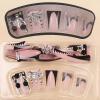 imageBABALAL Duck Nails Press ons Pink French Tips Press on Nails False Nails with Rhinestone Cherry Flower Designs Glossy Luxury Duck Nail Tips 24pcs Gel Acrylic Manicure False Nails KitFNDU307punk