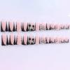 imageBABALAL Duck Nails Press ons Pink French Tips Press on Nails False Nails with Rhinestone Cherry Flower Designs Glossy Luxury Duck Nail Tips 24pcs Gel Acrylic Manicure False Nails KitFNDU307punk