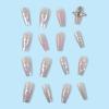 imageBABALAL Duck Nails Press ons Pink French Tips Press on Nails False Nails with Rhinestone Cherry Flower Designs Glossy Luxury Duck Nail Tips 24pcs Gel Acrylic Manicure False Nails KitFNDU312