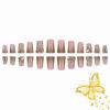 imageBABALAL Duck Nails Press ons Pink French Tips Press on Nails False Nails with Rhinestone Cherry Flower Designs Glossy Luxury Duck Nail Tips 24pcs Gel Acrylic Manicure False Nails KitFNDU309gold