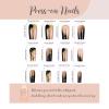 imageBABALAL Duck Nails Press ons Pink French Tips Press on Nails False Nails with Rhinestone Cherry Flower Designs Glossy Luxury Duck Nail Tips 24pcs Gel Acrylic Manicure False Nails KitFNDU308gold