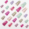 imageBABALAL Duck Nails Press ons Pink French Tips Press on Nails False Nails with Rhinestone Cherry Flower Designs Glossy Luxury Duck Nail Tips 24pcs Gel Acrylic Manicure False Nails KitFNDU307tropical