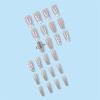 imageBABALAL Duck Nails Press ons Pink French Tips Press on Nails False Nails with Rhinestone Cherry Flower Designs Glossy Luxury Duck Nail Tips 24pcs Gel Acrylic Manicure False Nails KitFNDU312