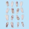 imageBABALAL Duck Nails Press ons Pink French Tips Press on Nails False Nails with Rhinestone Cherry Flower Designs Glossy Luxury Duck Nail Tips 24pcs Gel Acrylic Manicure False Nails KitFNDU303