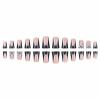 imageBABALAL Duck Nails Press ons Pink French Tips Press on Nails False Nails with Rhinestone Cherry Flower Designs Glossy Luxury Duck Nail Tips 24pcs Gel Acrylic Manicure False Nails KitFNDU310black