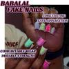 imageBABALAL Duck Nails Press ons Pink French Tips Press on Nails False Nails with Rhinestone Cherry Flower Designs Glossy Luxury Duck Nail Tips 24pcs Gel Acrylic Manicure False Nails KitFNDU307tropical