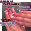 imageBABALAL Duck Nails Press ons Pink French Tips Press on Nails False Nails with Rhinestone Cherry Flower Designs Glossy Luxury Duck Nail Tips 24pcs Gel Acrylic Manicure False Nails KitFNDU309cheetah