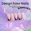 imageBABALAL French Tip Press on Nails Medium Square Fake Nails Colorful Glue ons Nails Crocodile Pattern Design Acrylic Nails 24Pcs Squoval Full Cover False NailsFNr23goth
