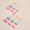 imageBABALAL French Tip Press on Nails Medium Square Fake Nails Colorful Glue ons Nails Crocodile Pattern Design Acrylic Nails 24Pcs Squoval Full Cover False NailsFNr22rainbow