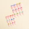 imageBABALAL French Tip Press on Nails Medium Square Fake Nails Colorful Glue ons Nails Crocodile Pattern Design Acrylic Nails 24Pcs Squoval Full Cover False NailsFNr22acrylic