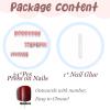 imageBABALAL French Tip Press on Nails Medium Square Fake Nails Colorful Glue ons Nails Crocodile Pattern Design Acrylic Nails 24Pcs Squoval Full Cover False NailsFNr22french