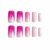 imageBABALAL French Tip Press on Nails Medium Square Fake Nails Colorful Glue ons Nails Crocodile Pattern Design Acrylic Nails 24Pcs Squoval Full Cover False NailsFNr22purplepink
