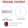 imageBABALAL French Tip Press on Nails Medium Square Fake Nails Colorful Glue ons Nails Crocodile Pattern Design Acrylic Nails 24Pcs Squoval Full Cover False NailsFNr23goth