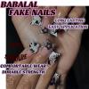 imageBABALAL French Tip Press on Nails Medium Square Fake Nails Colorful Glue ons Nails Crocodile Pattern Design Acrylic Nails 24Pcs Squoval Full Cover False NailsFNr16kitten