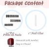 imageBABALAL French Tip Press on Nails Medium Square Fake Nails Colorful Glue ons Nails Crocodile Pattern Design Acrylic Nails 24Pcs Squoval Full Cover False NailsFNr14black