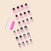 imageBABALAL French Tip Press on Nails Medium Square Fake Nails Colorful Glue ons Nails Crocodile Pattern Design Acrylic Nails 24Pcs Squoval Full Cover False NailsFNr21star