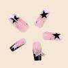 imageBABALAL French Tip Press on Nails Medium Square Fake Nails Colorful Glue ons Nails Crocodile Pattern Design Acrylic Nails 24Pcs Squoval Full Cover False NailsFNr21star