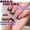 imageBABALAL French Tip Press on Nails Medium Square Fake Nails Colorful Glue ons Nails Crocodile Pattern Design Acrylic Nails 24Pcs Squoval Full Cover False NailsFNr23goth