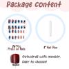 imageBABALAL French Tip Press on Nails Medium Square Fake Nails Colorful Glue ons Nails Crocodile Pattern Design Acrylic Nails 24Pcs Squoval Full Cover False NailsFNr23star