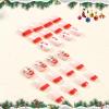 imageBABALAL French Tip Press on Nails Medium Square Fake Nails Colorful Glue ons Nails Crocodile Pattern Design Acrylic Nails 24Pcs Squoval Full Cover False NailsFNr26xmas