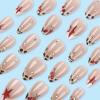imageBABALAL French Tip Press on Nails Medium Square Fake Nails Colorful Glue ons Nails Crocodile Pattern Design Acrylic Nails 24Pcs Squoval Full Cover False NailsSolid