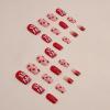 imageBABALAL French Tip Press on Nails Medium Square Fake Nails Colorful Glue ons Nails Crocodile Pattern Design Acrylic Nails 24Pcs Squoval Full Cover False NailsFNr27ho