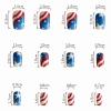 imageBABALAL French Tip Press on Nails Medium Square Fake Nails Colorful Glue ons Nails Crocodile Pattern Design Acrylic Nails 24Pcs Squoval Full Cover False NailsFNr23star