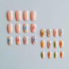 imageBABALAL French Tip Press on Nails Medium Square Fake Nails Colorful Glue ons Nails Crocodile Pattern Design Acrylic Nails 24Pcs Squoval Full Cover False NailsFNr22star