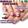 imageBABALAL French Tip Press on Nails Medium Square Fake Nails Colorful Glue ons Nails Crocodile Pattern Design Acrylic Nails 24Pcs Squoval Full Cover False NailsFNr22xmashat