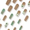 imageBABALAL French Tip Press on Nails Medium Square Fake Nails Colorful Glue ons Nails Crocodile Pattern Design Acrylic Nails 24Pcs Squoval Full Cover False NailsFNr23shamrock
