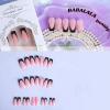 imageBABALAL French Tip Press on Nails Medium Square Fake Nails Colorful Glue ons Nails Crocodile Pattern Design Acrylic Nails 24Pcs Squoval Full Cover False NailsFNr23goth