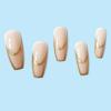 imageBABALAL Long Coffin Fake Nails Butterfly Ballerina False Nails Blue Press on Nails Glossy Acrylic Nail Tips with Design for Women and GirlsCRJH02golden