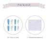 imageBABALAL Long Coffin Fake Nails Butterfly Ballerina False Nails Blue Press on Nails Glossy Acrylic Nail Tips with Design for Women and GirlsCRJH04blue