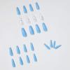 imageBABALAL Long Coffin Fake Nails Butterfly Ballerina False Nails Blue Press on Nails Glossy Acrylic Nail Tips with Design for Women and GirlsCRJH04blue