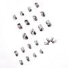 imageBABALAL Long Coffin Fake Nails Butterfly Ballerina False Nails Blue Press on Nails Glossy Acrylic Nail Tips with Design for Women and GirlsCRJH05black