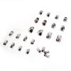 imageBABALAL Long Coffin Fake Nails Butterfly Ballerina False Nails Blue Press on Nails Glossy Acrylic Nail Tips with Design for Women and GirlsCRJH05black