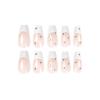 imageBABALAL Long Coffin Fake Nails Butterfly Ballerina False Nails Blue Press on Nails Glossy Acrylic Nail Tips with Design for Women and GirlsCRJH06white