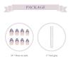 imageBABALAL Long Coffin Fake Nails Butterfly Ballerina False Nails Blue Press on Nails Glossy Acrylic Nail Tips with Design for Women and GirlsCRJH07blue