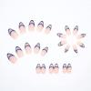 imageBABALAL Long Coffin Fake Nails Butterfly Ballerina False Nails Blue Press on Nails Glossy Acrylic Nail Tips with Design for Women and GirlsCRJH07blue