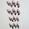 imageBABALAL Long Coffin Fake Nails Butterfly Ballerina False Nails Blue Press on Nails Glossy Acrylic Nail Tips with Design for Women and GirlsCRJH08black