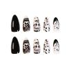 imageBABALAL Long Coffin Fake Nails Butterfly Ballerina False Nails Blue Press on Nails Glossy Acrylic Nail Tips with Design for Women and GirlsCRJH11goth